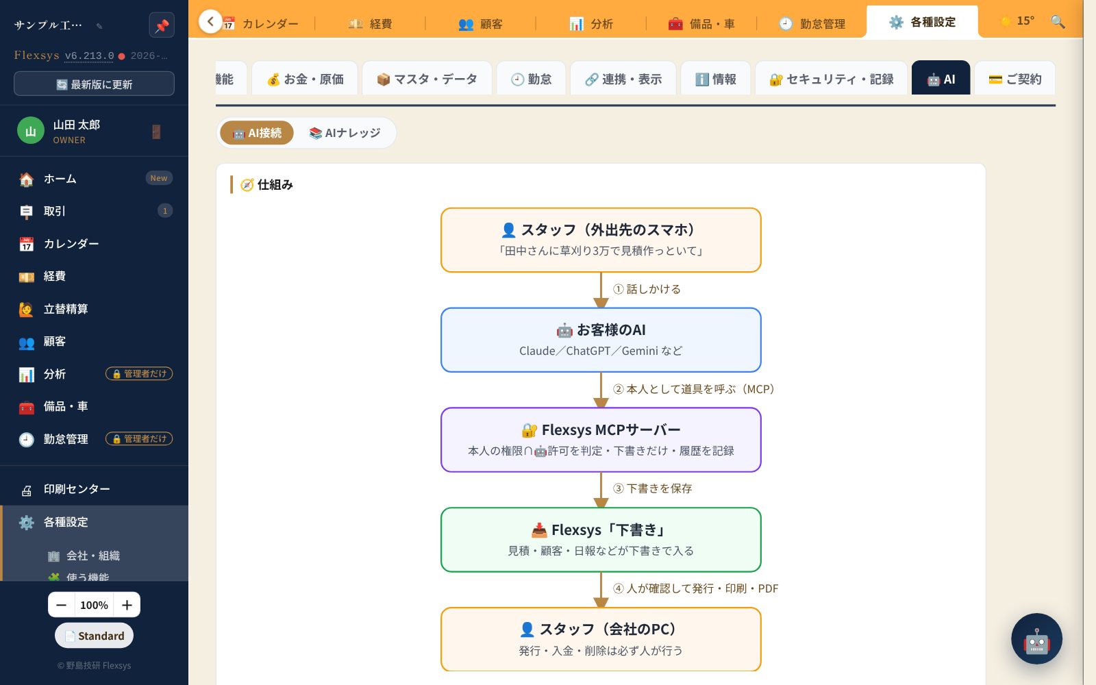 Flexsys AI connection
